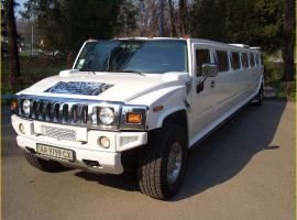 White hummer limousine in Kyiv