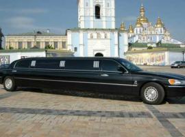 Elegant black stretched Lincoln limousine in Kiev